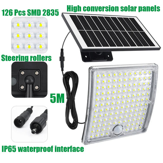 Solar Lights 126/234 LEDs Solar Security Lights Outdoor Garden Motion Sensor 3 Modes Waterproof Split Solar Flood Wall Lights