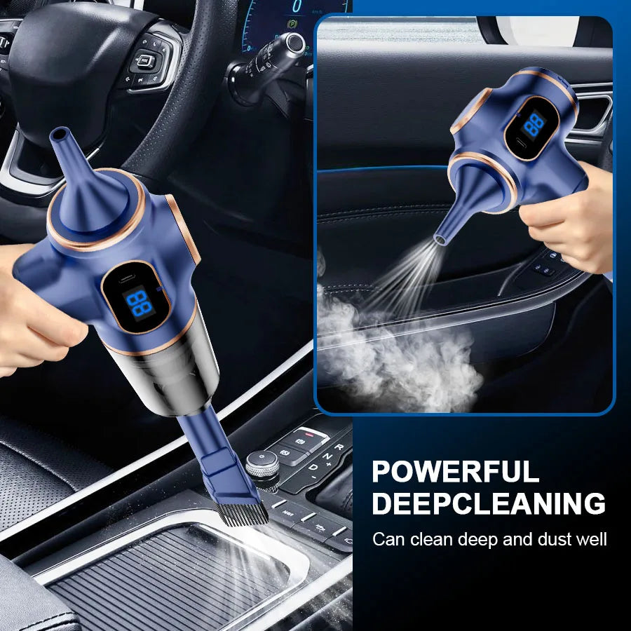 Wireless Car Vacuum Cleaner – Handheld HEPA Filter, 60W Cordless, 30-59 Min Runtime