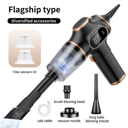 Wireless Car Vacuum Cleaner – Handheld HEPA Filter, 60W Cordless, 30-59 Min Runtime