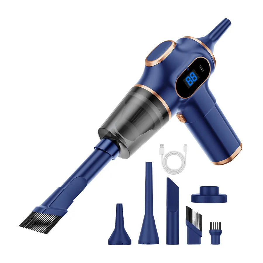 Wireless Car Vacuum Cleaner – Handheld HEPA Filter, 60W Cordless, 30-59 Min Runtime